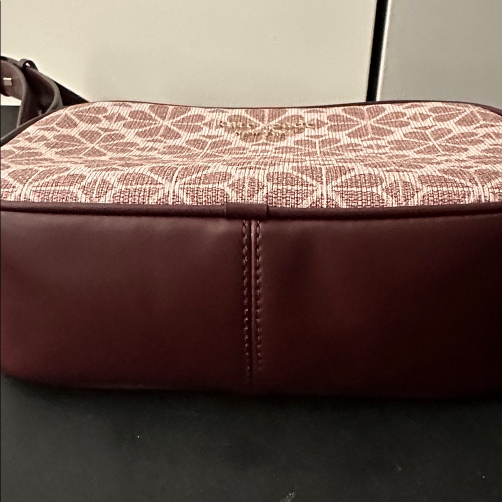Kate Spade Maroon and Pink Floral Cosmetic Bag - Picture 4 of 11